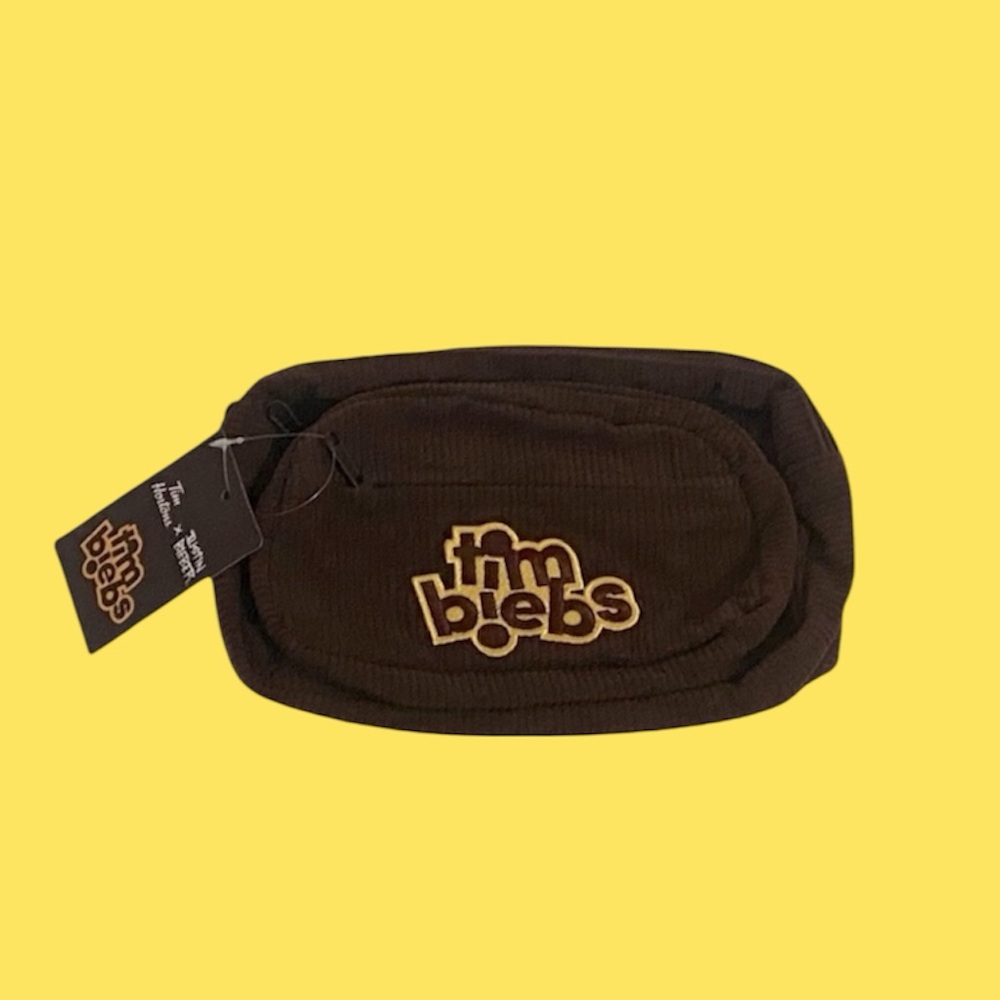 Limited Tim Biebs: Justin Bieber x Tim Hortons brown corduroy Fanny pack. Unisex
